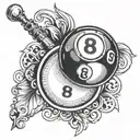 8 ball and casino tattoo design idea
