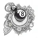 8 ball and casino tattoo design idea