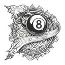 8 ball and casino tattoo design idea