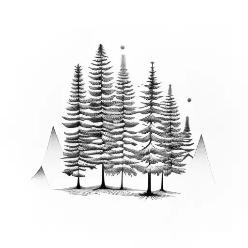 evergreen tree tattoo design idea