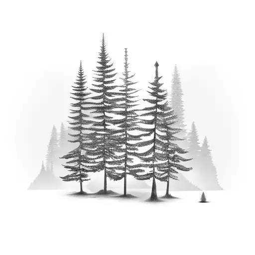 evergreen tree tattoo design idea