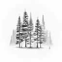 evergreen tree tattoo design idea