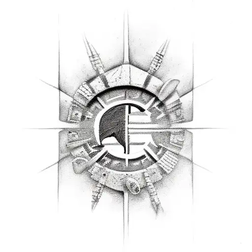 Sketch Spartan Tattoo Idea - BlackInk AI