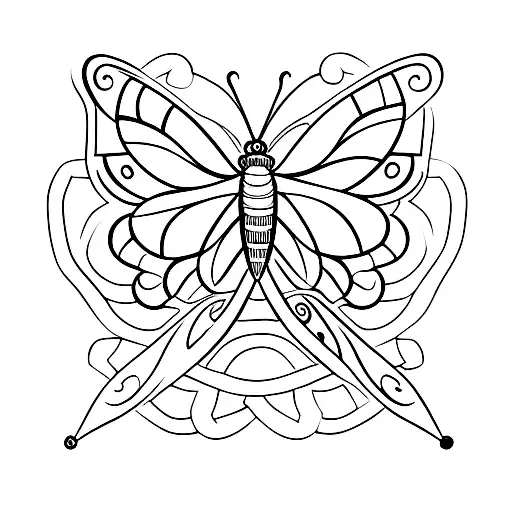 Butterfly with a Christian cross tattoo design idea