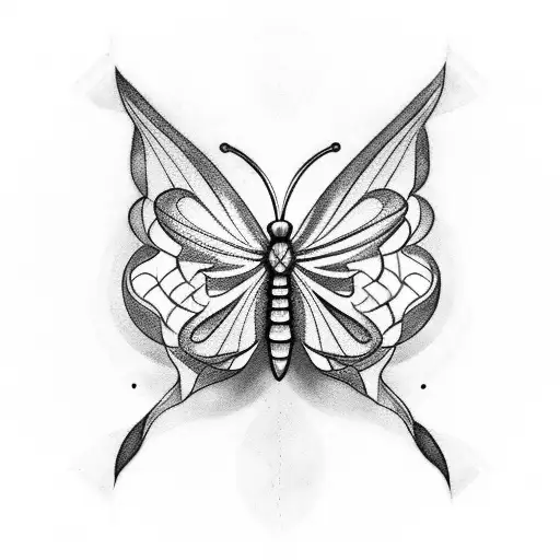 Christian cross butterfly  tattoo design idea