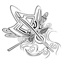 Butterfly with a Christian cross tattoo design idea