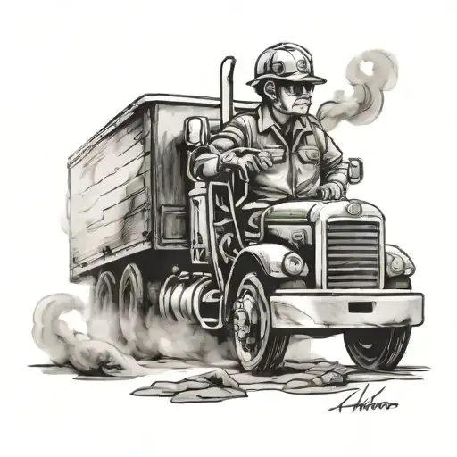 Truck Driver tattoo design idea
