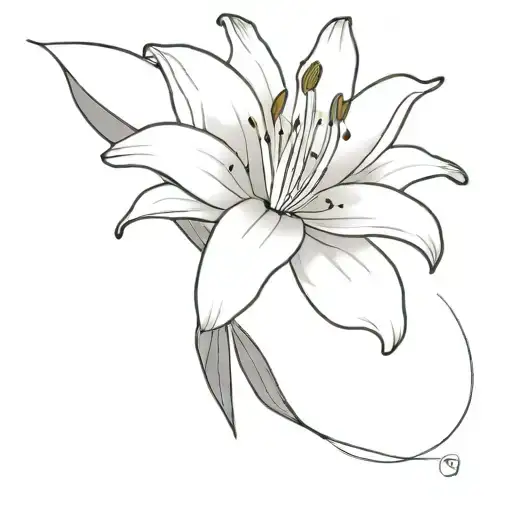 White Lily flower w delta ∆ symbol combined tattoo design idea