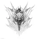 bruahed smokey Dragon scary tattoo design idea