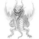 bruahed smokey Dragon scary tattoo design idea