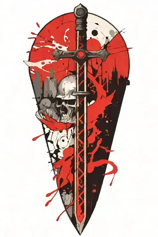 Templar sword tattoo design idea