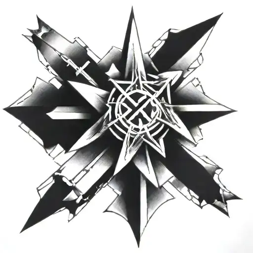 Iron cross integrated into a geometric design tattoo design idea