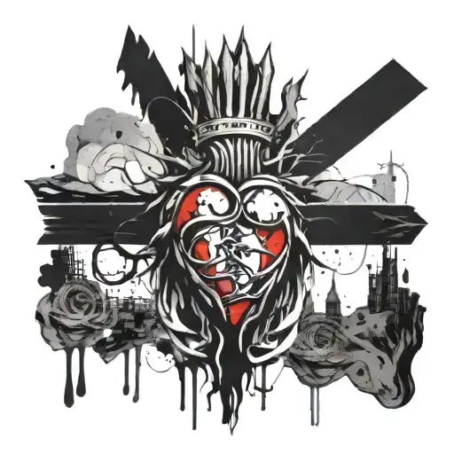 sacred heart of Jesus Christ tattoo design idea