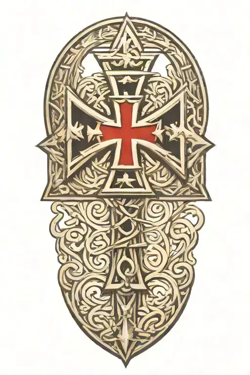 German iron cross, WW2 soldier standing tattoo design idea