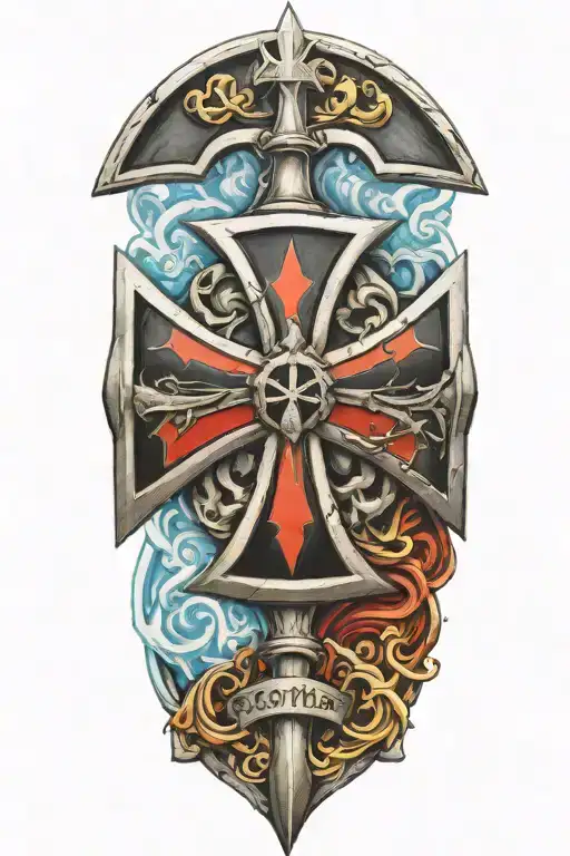 German iron cross, German general tattoo design idea