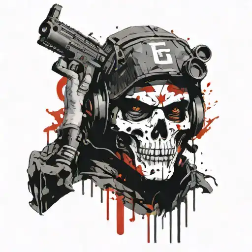 call of duty ghost face tattoo design idea