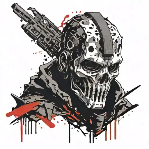 call of duty ghost face tattoo design idea
