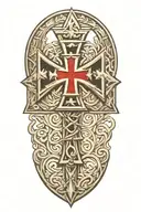 German iron cross, WW2 soldier standing tattoo design idea