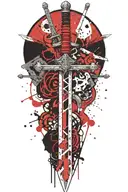 Templar sword tattoo design idea