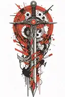 Templar sword tattoo design idea