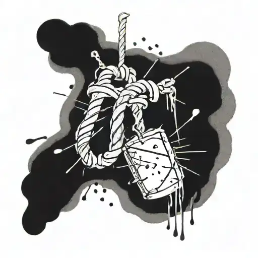 not today noose ink splatter tattoo design idea