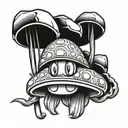 super mario samurai mushroom tattoo design idea