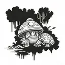 super mario samurai mushroom tattoo design idea