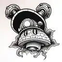 super mario samurai mushroom tattoo design idea