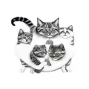 3 cats representing love between brothers, all black and grey tattoo design idea