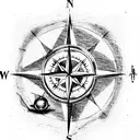 Compass with Everything happens for a reason on it tattoo design idea