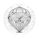 montgolfière au dessus d'une cascade tattoo design idea