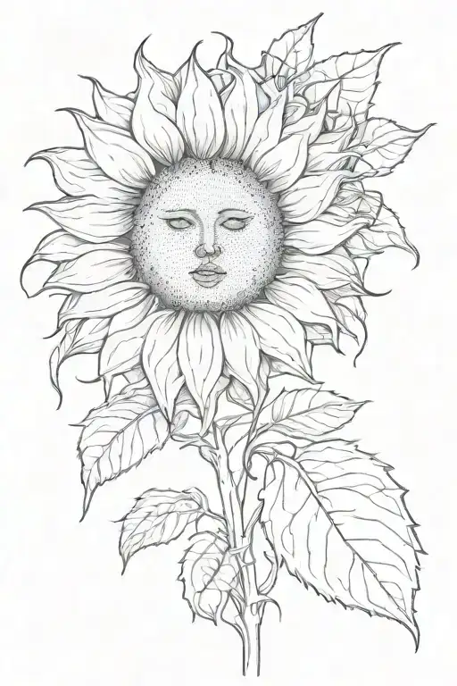 sunflower under crying eyes tattoo design idea