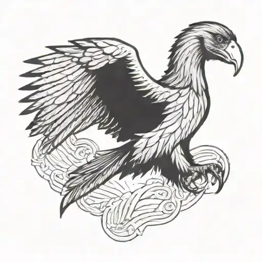 A Condor wiht its wings pread tattoo design idea