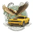 2018 dodge challenger and doves tattoo design idea