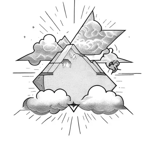 bible verse with clouds star and cross tattoo design idea