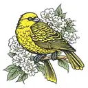 strong yellow canary tattoo design idea