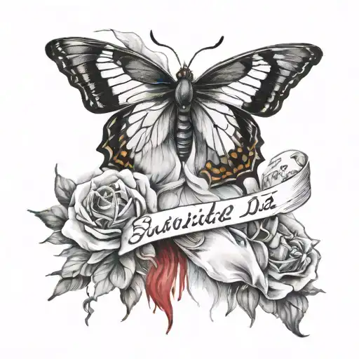 mom suicide date tattoo design idea