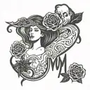mom suicide date tattoo design idea