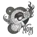 mom suicide date tattoo design idea