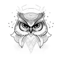 Gaming console controller merging with an owl tattoo design idea
