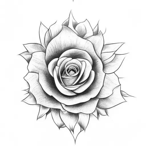 edgy flower tattoo design idea