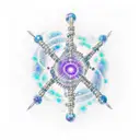  electronic circuit, a DNA structure, and a galaxy, all enclosed within a diamo tattoo design idea