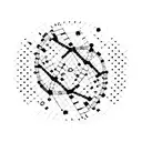 Create a design featuring binary code, an electrical circuit, a DNA structure, and a galaxy, all enclosed within a diamo tattoo design idea