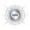 Create a design featuring binary code, an electrical circuit, a DNA structure, and a galaxy, all enclosed within a diamo tattoo design idea