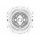 Create a design featuring binary code, an electrical circuit, a DNA structure, and a galaxy, all enclosed within a diamo tattoo design idea