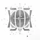 Create a design featuring binary code, an electrical circuit, a DNA structure, and a galaxy, all enclosed within a diamo tattoo design idea