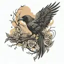 ravin turning into a murder of crows tattoo design idea