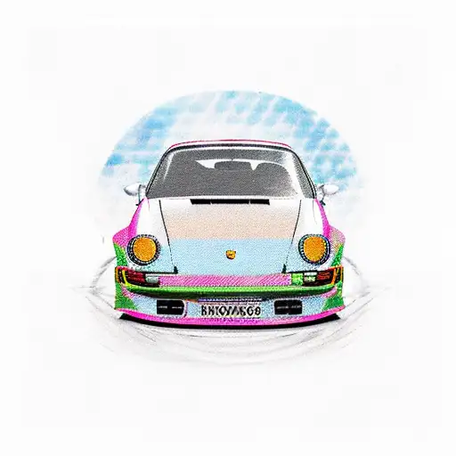 Porsche 964 drifting tattoo design idea