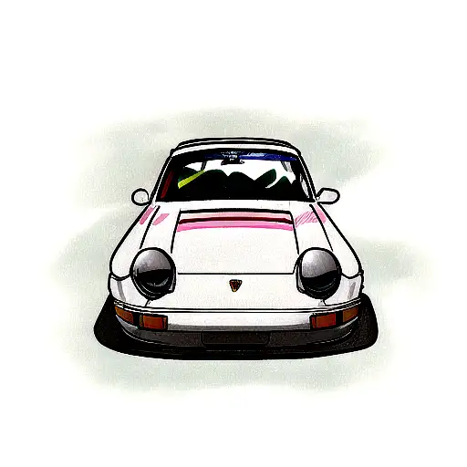 Porsche 964 drifting tattoo design idea