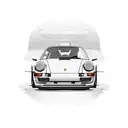 Porsche 964 drifting tattoo design idea
